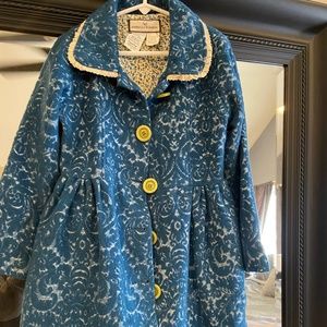 Teal Lace-like girls coat